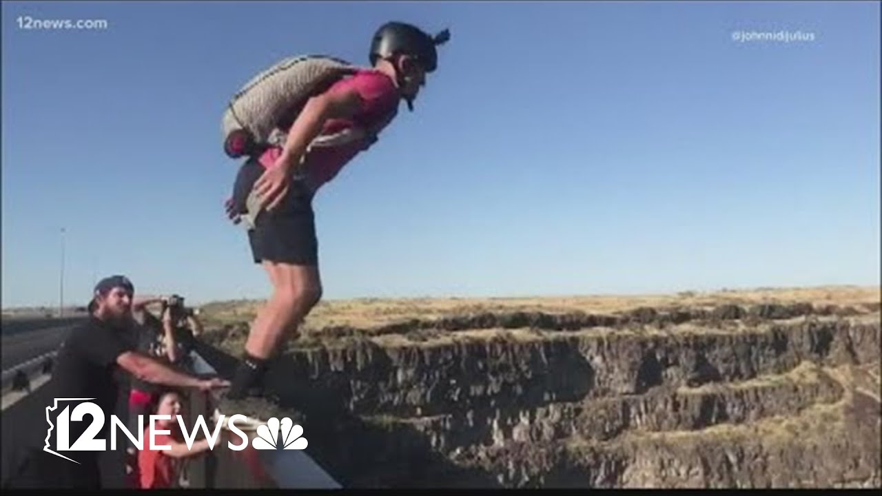 Man BASE jumps off Superstition Mountains, crashes and survives