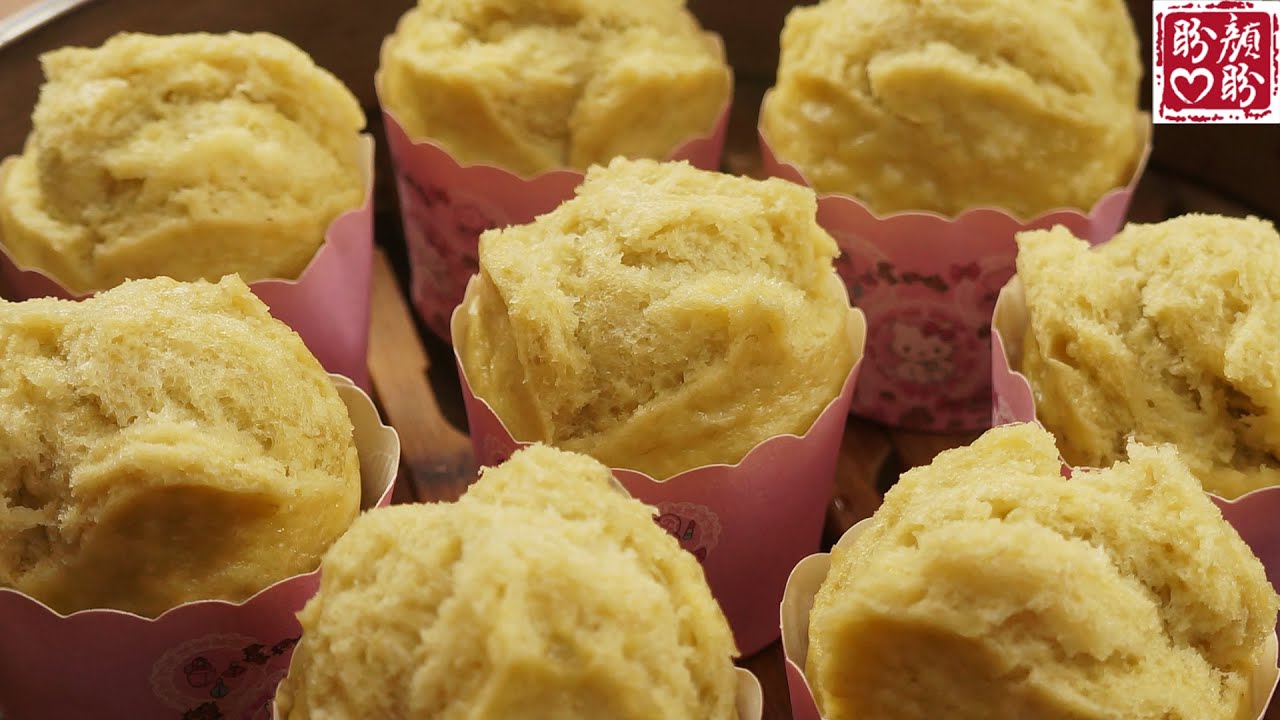 Banana egg cake。兩根香蕉，3個雞蛋，不加一滴水，教你做好吃又鬆軟香甜的發糕！