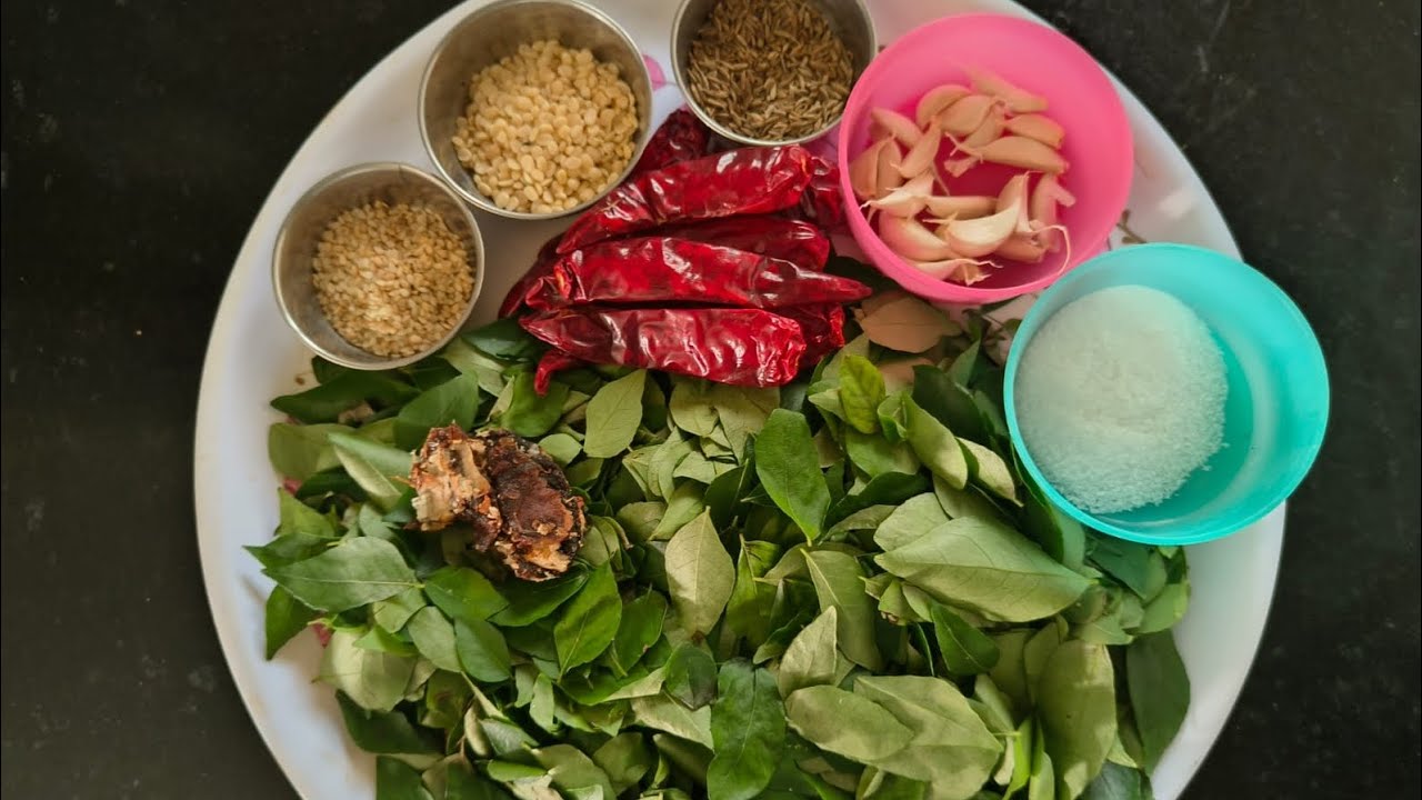 A small solution for hair fall and Iron deficiency, curry leaves powder.కరివేపాకు కారం.