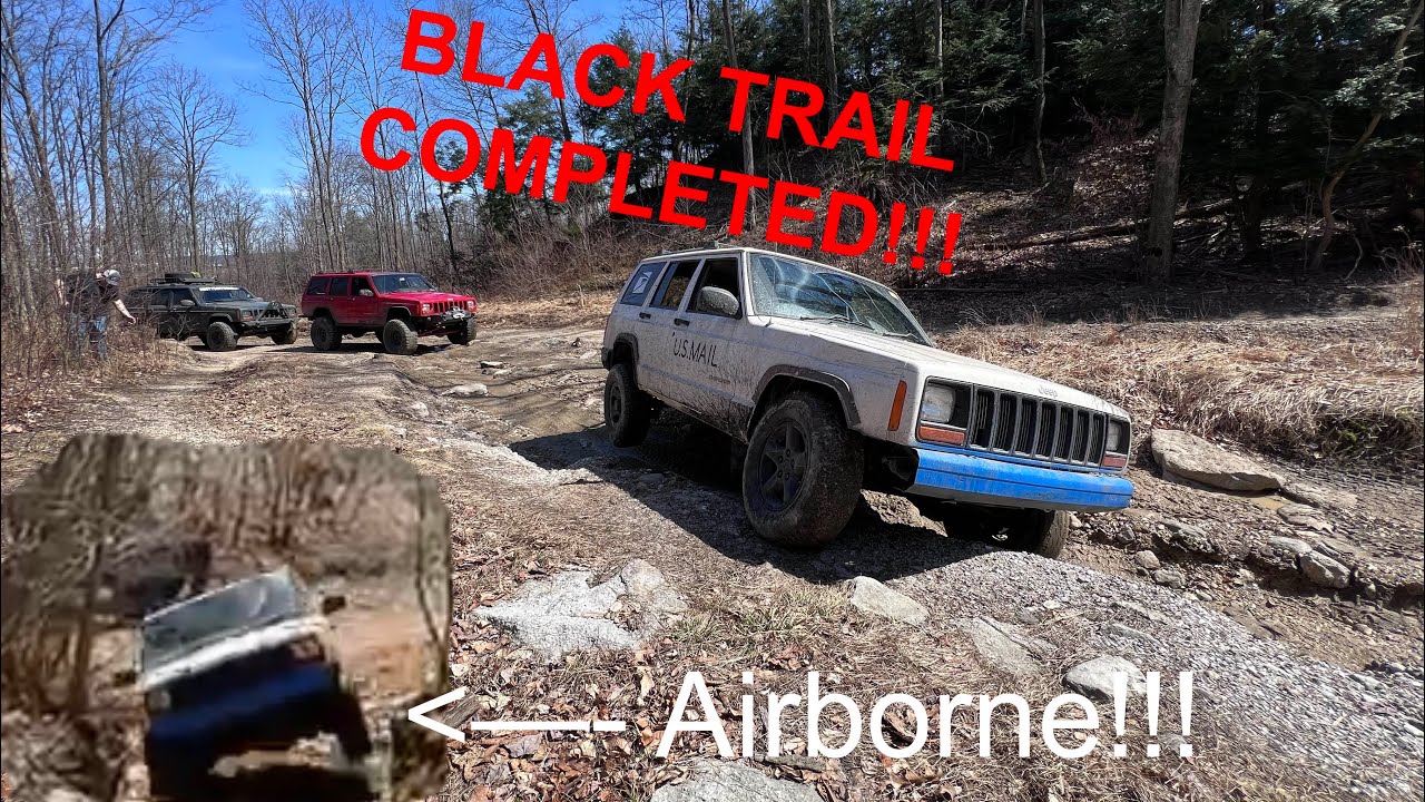 BONE STOCK RHD JEEP XJ DOES BLACK TRAIL AT RAUSCH CREEK *MUST WATCH*