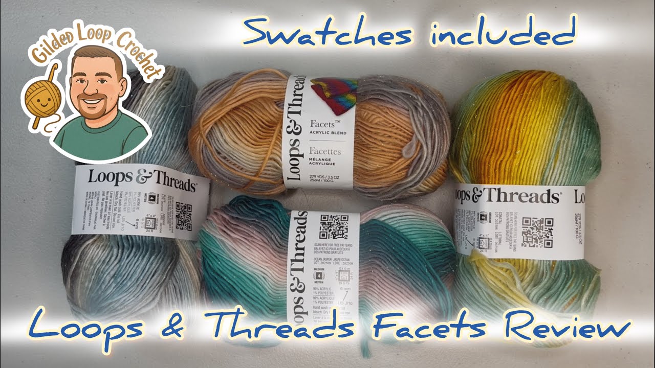 Обзор пряжи Loops and Threads Facets (блестящие цвета) — с полными образцами!!