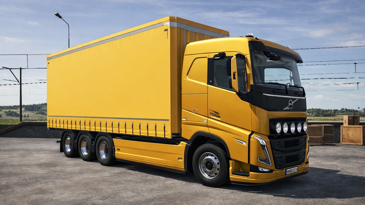 Volvo FH16 Box Truck - FS25 Mods | 780HP Cargo Hauler with Curtain Side Control
