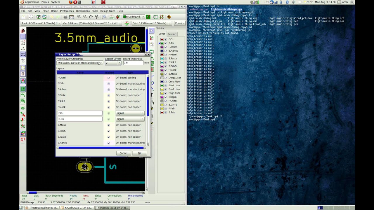 KiCad - Force Freeroute to route on only 1 layer