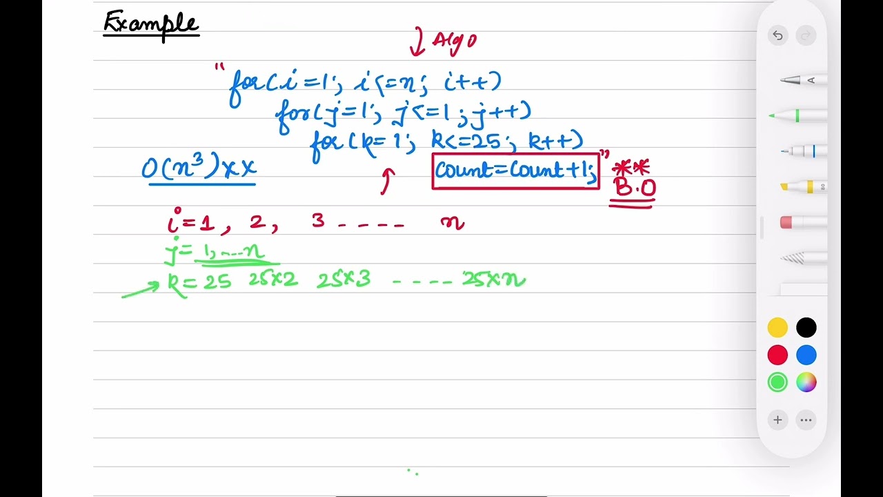Calculation of Time Complexity || Example-4 || How to find Time Complexity of an Algorithm