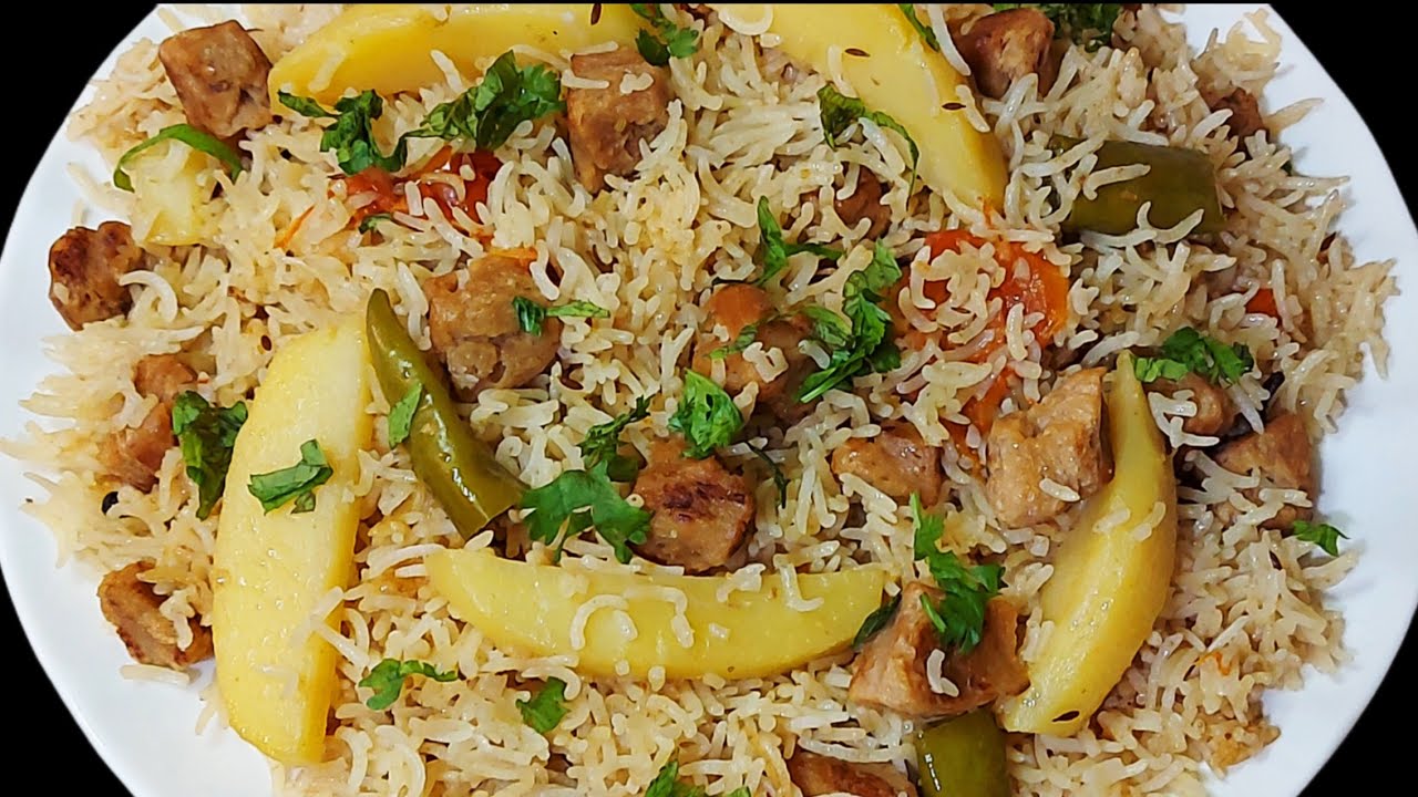Soyabean Aloo ka Yakhni Pulao | Veg Soya Pulao | वेज पुलाव | Soya Chunks Pulao