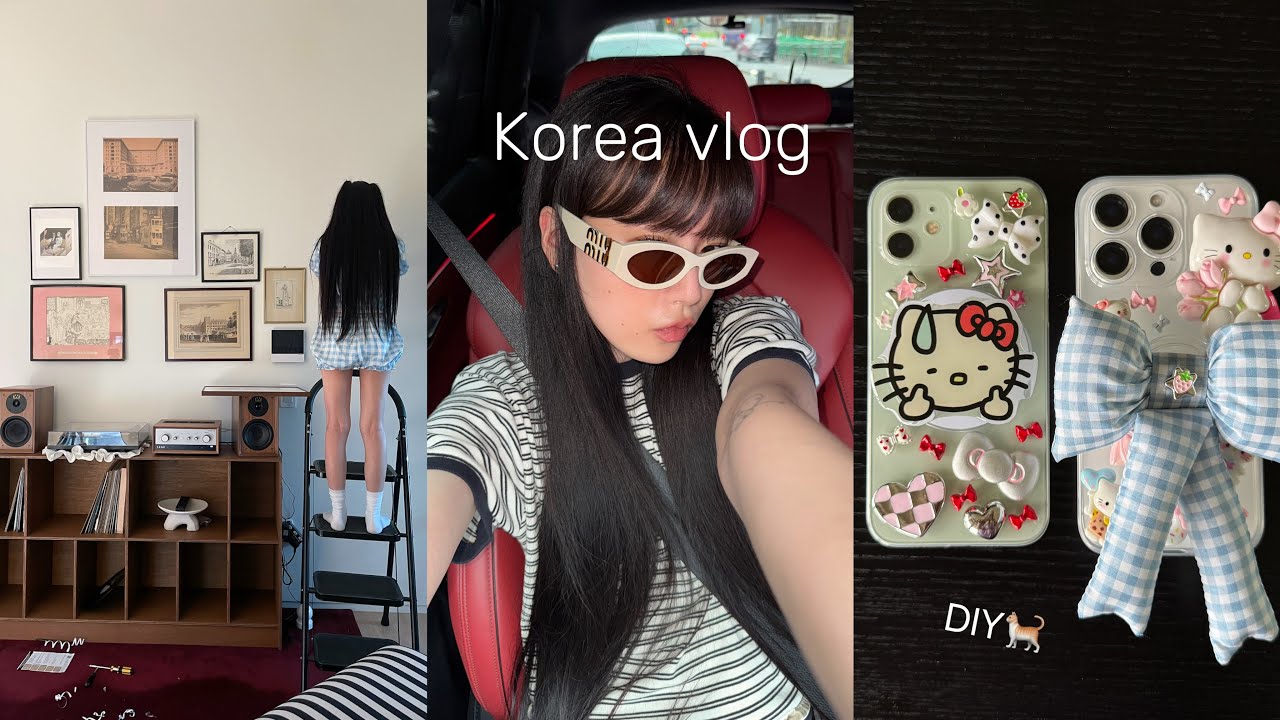 Korea Vlog: beads market, home decor, tokyo vibe cafe, diy phone case