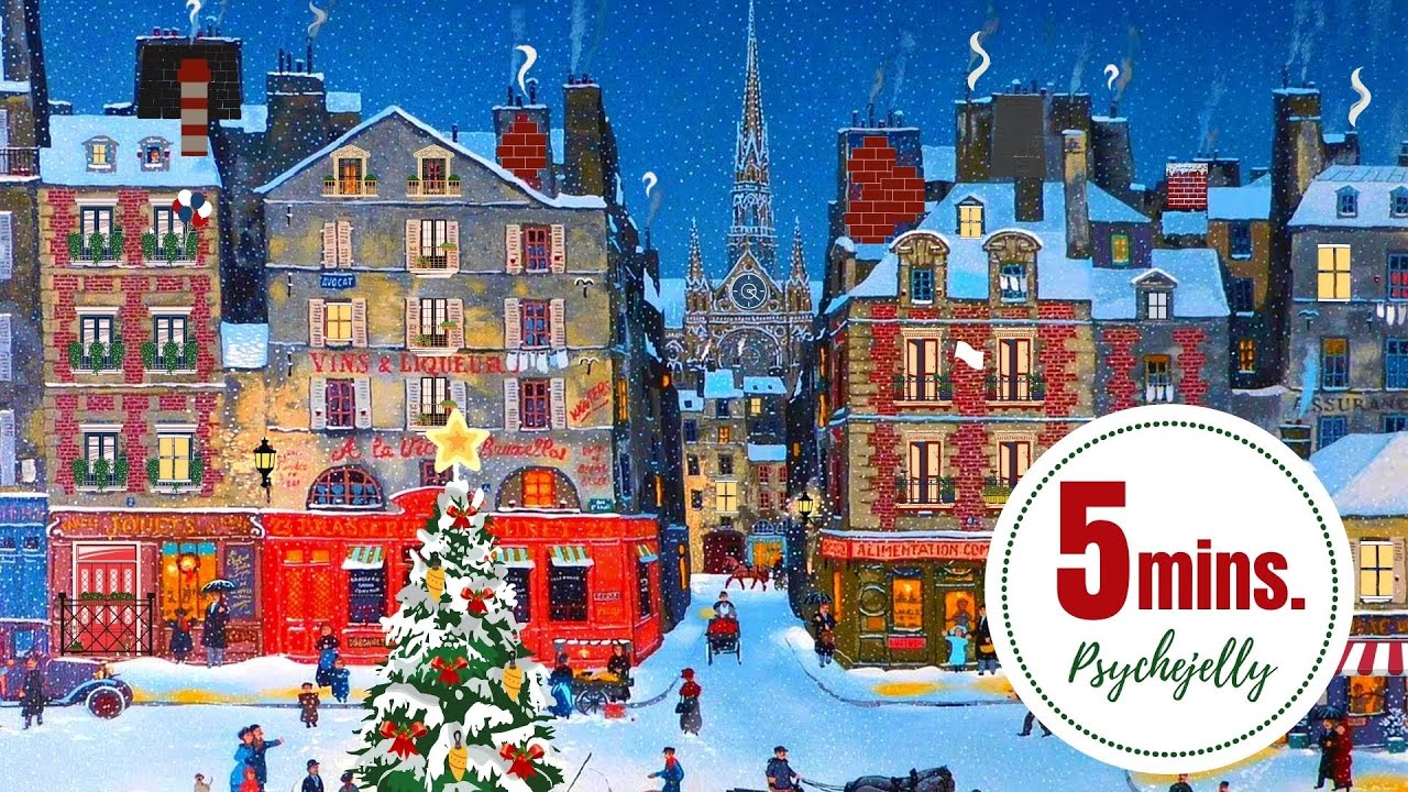 Vintage Christmas countdown timer | 5 minutes retro holiday scene
