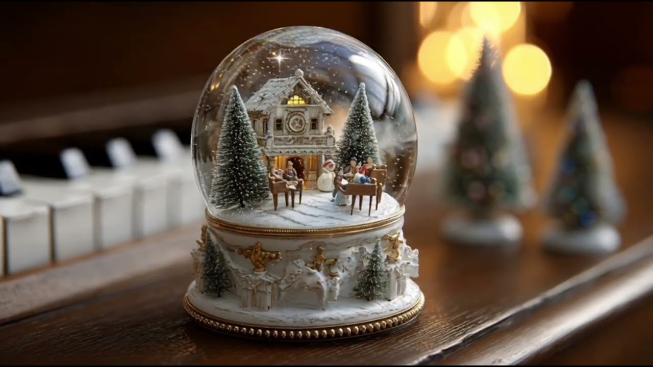 Snow globe music box magical winter feeling