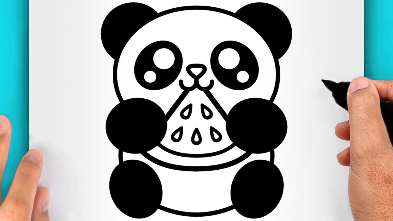 DISEGNI FACILI DA FARE | COME DISEGNARE UN ORSO PANDA FACILE (VIDEO DI DISEGNI KAWAII)