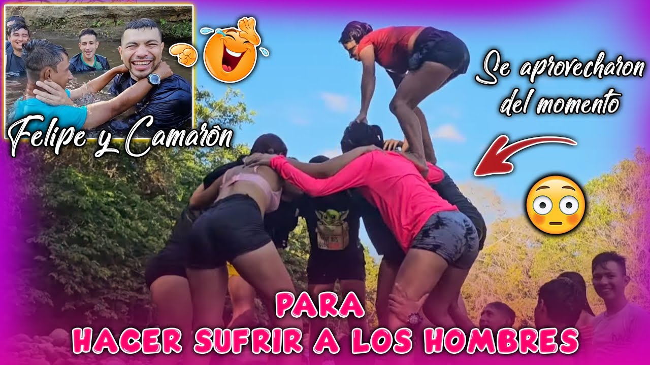 Las mujeres hicieron sufrir a los hombres formando la pirámide. Mira lo que le LIPE hace con camarón