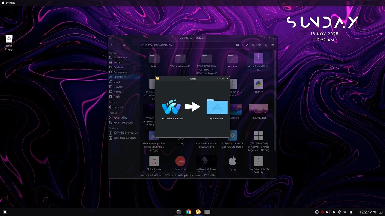 Mac like drag and drop installer Arch Linux