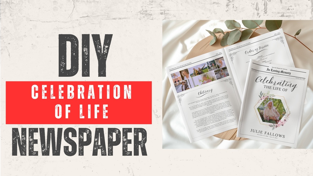How to Edit a Celebration of Life Newspaper Program in Canva | DIY Funeral Service Template Tutorial