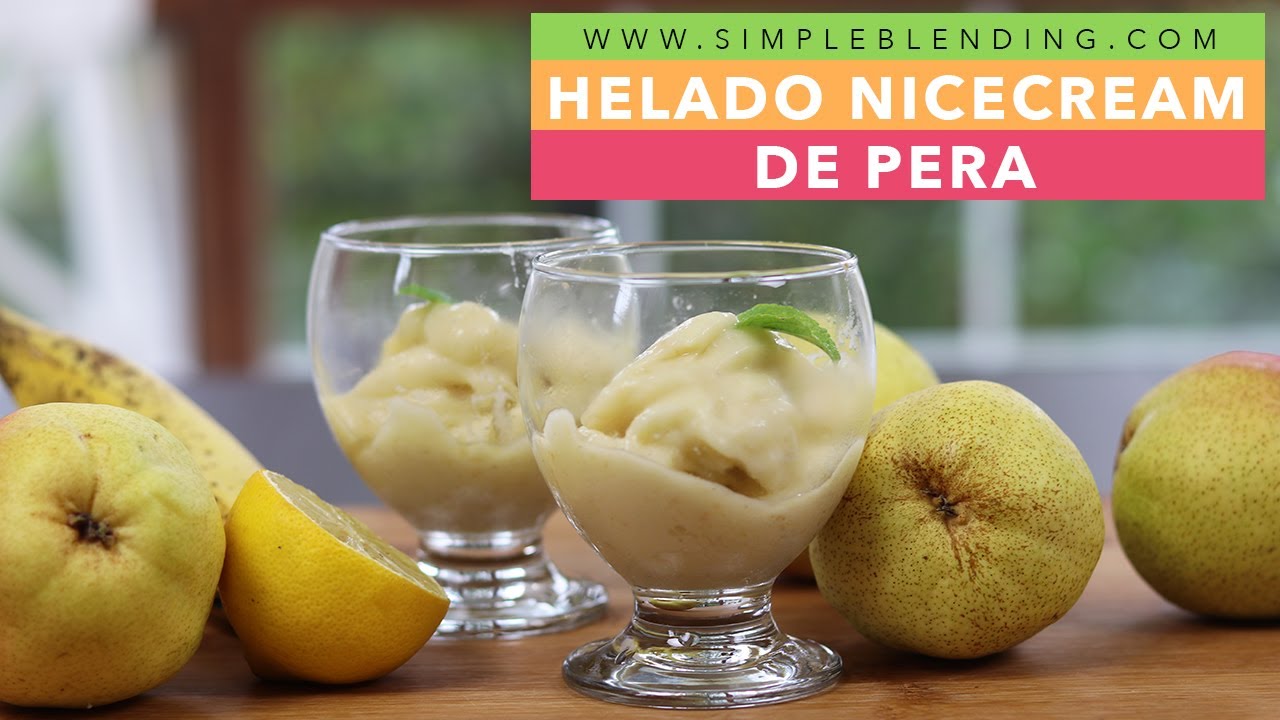 HELADO NICECREAM DE PERA | Cómo hacer helado sin lactosa | Receta de helado casero vegano
