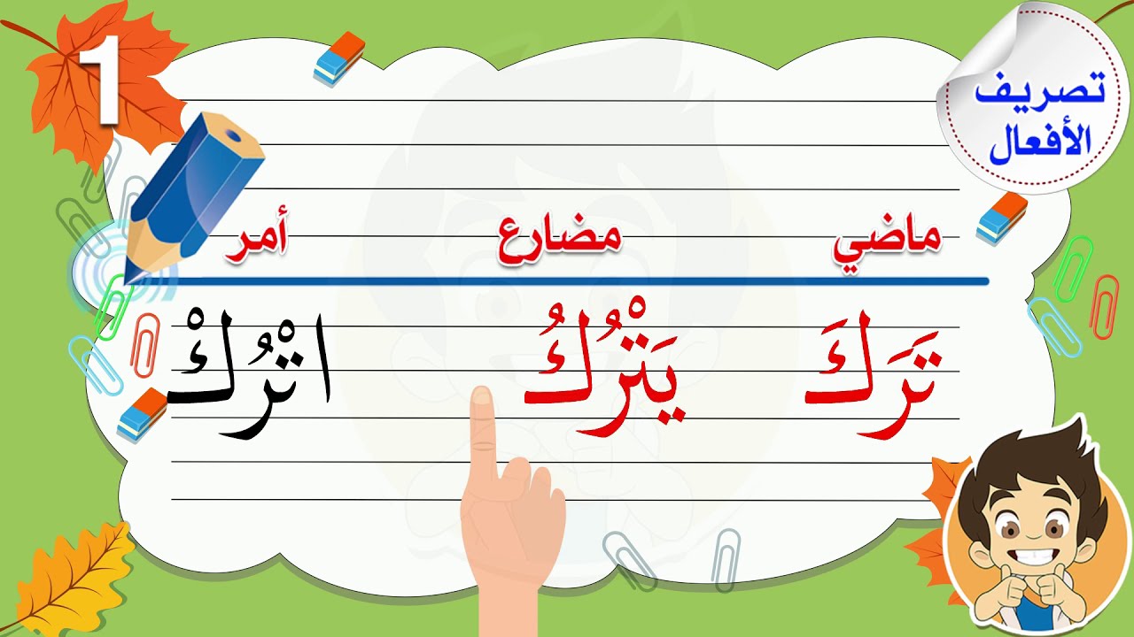 تصريف الأفعال ، ماضي مضارع أمر | 1 |