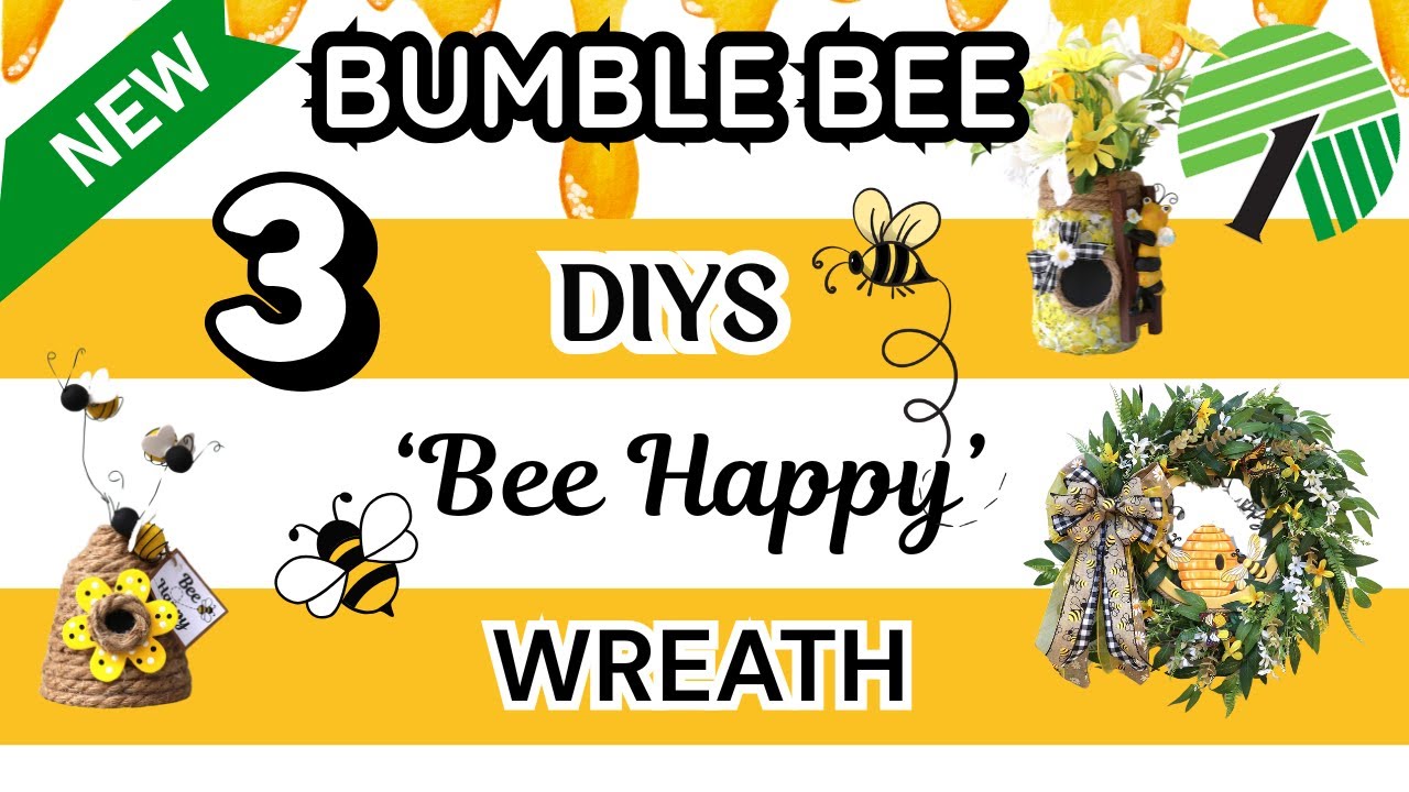 NEW Dollar Tree BUMBLE BEE INSPIRED DIYS 🐝 Bumblebee Decor & SUMMER WREATH To Change Up YOUR  HOME