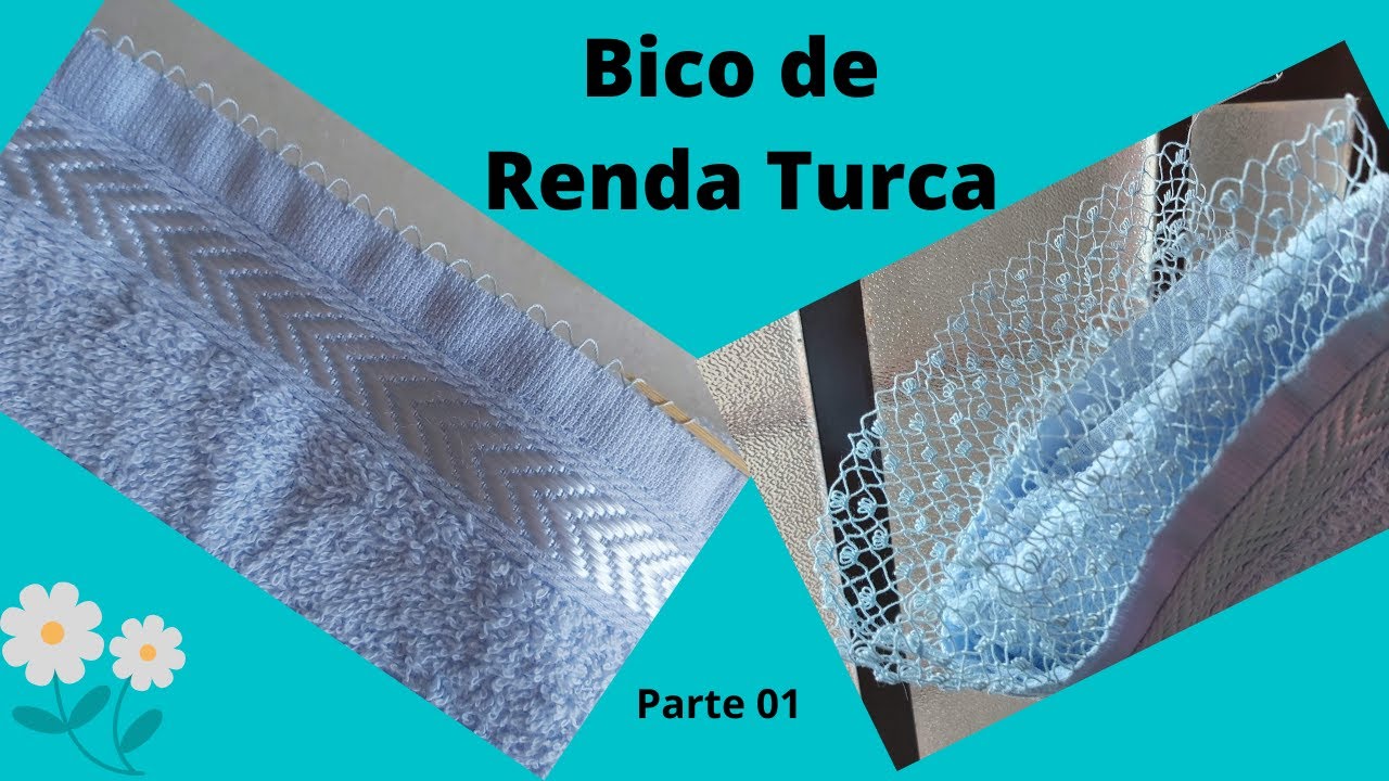 DIY Bico de Renda Turca para Toalha - Linha Mercer 40 Coats - 1&ordf; Aula