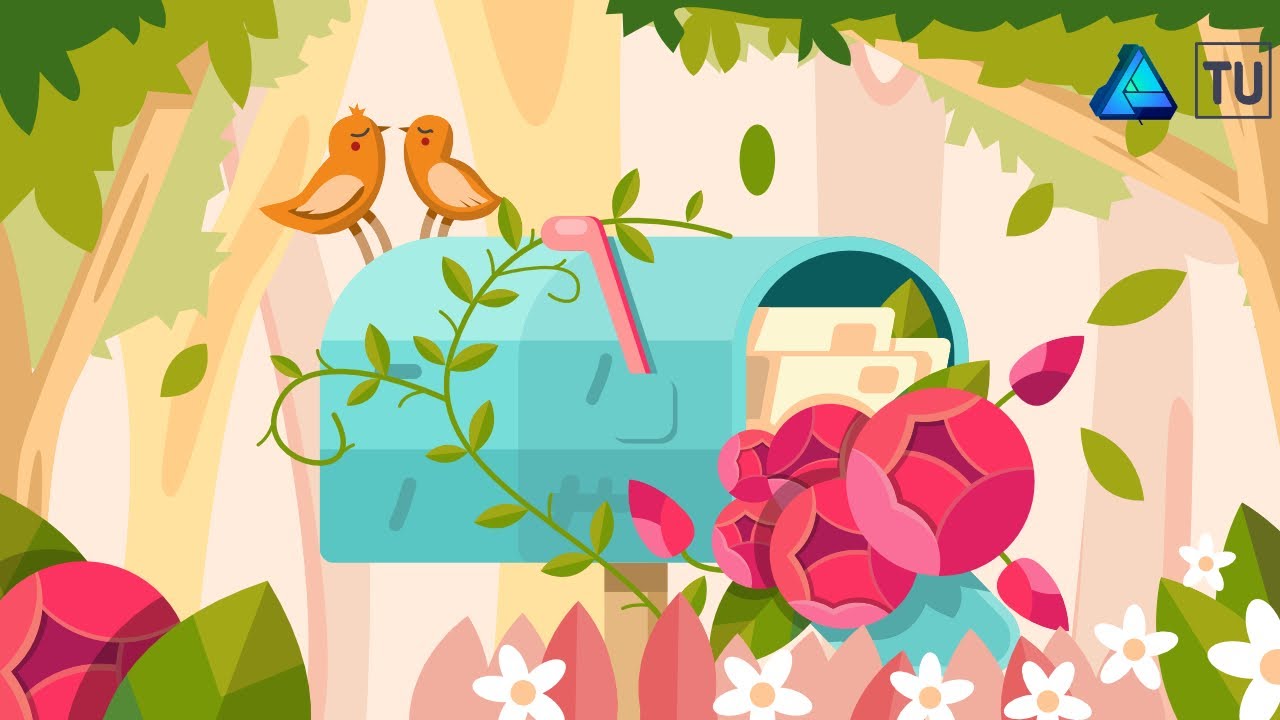 Mailbox Garden Vector Illustration in Affinity Designer