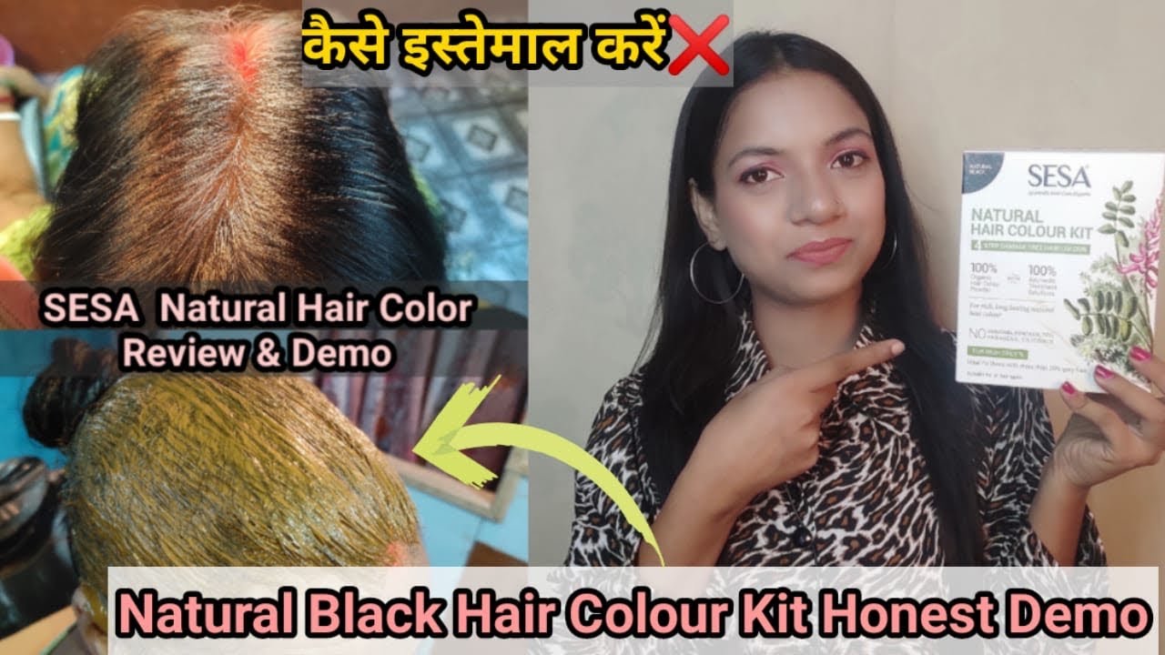 SESA Natural Hair Colour Review & Demo | Grey Hair 1 ही बार में Black करें  100% Natural तरीके से |