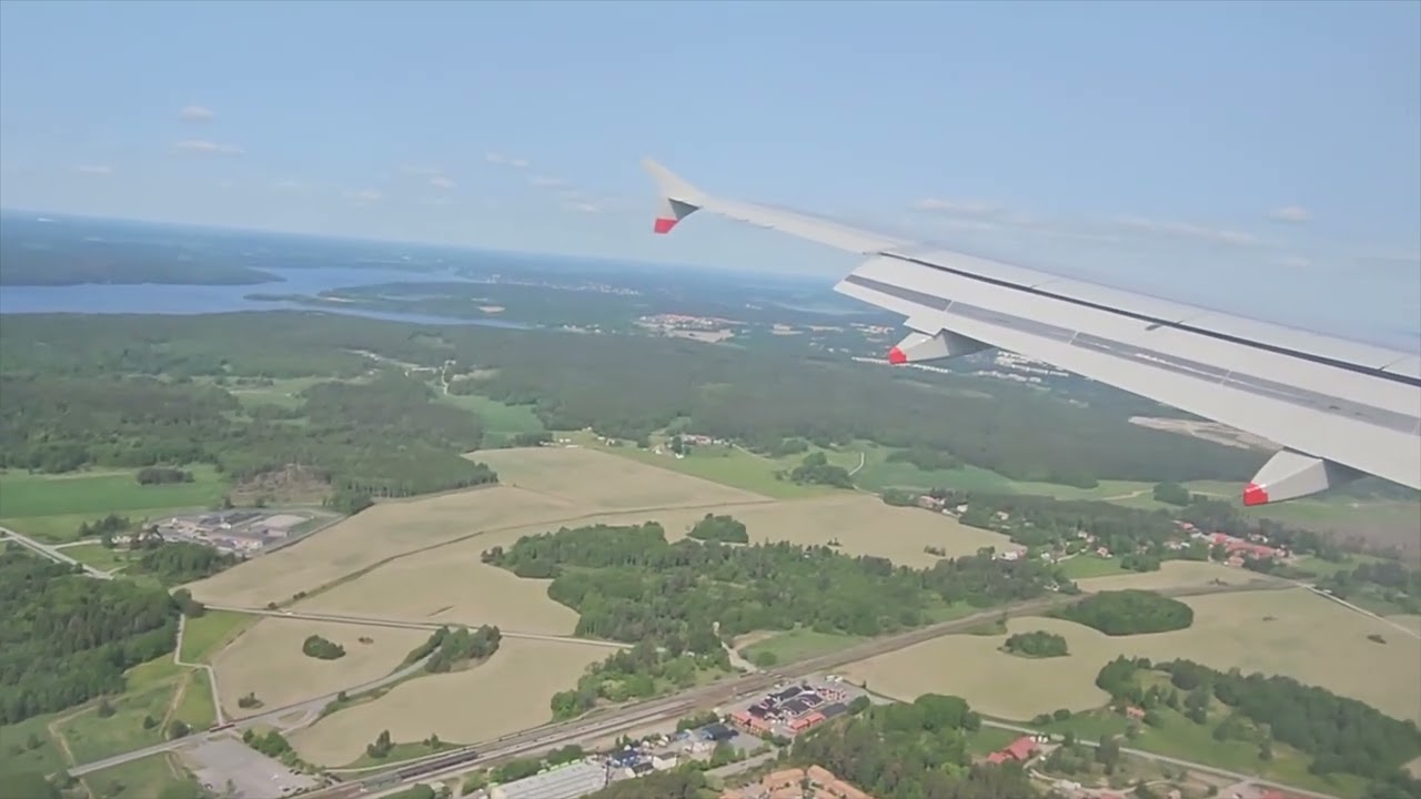 Landing at Stockholm Airport - Arlanda (ARN) Morning Flight
