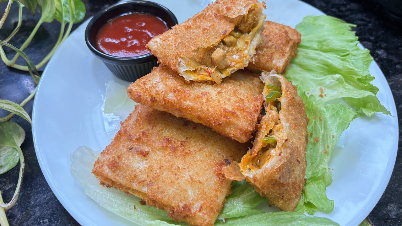 Ramadan series ep-6 | Chicken tandoori fajita parcels | crispy chicken fajita parcels | Ramadan ❤️