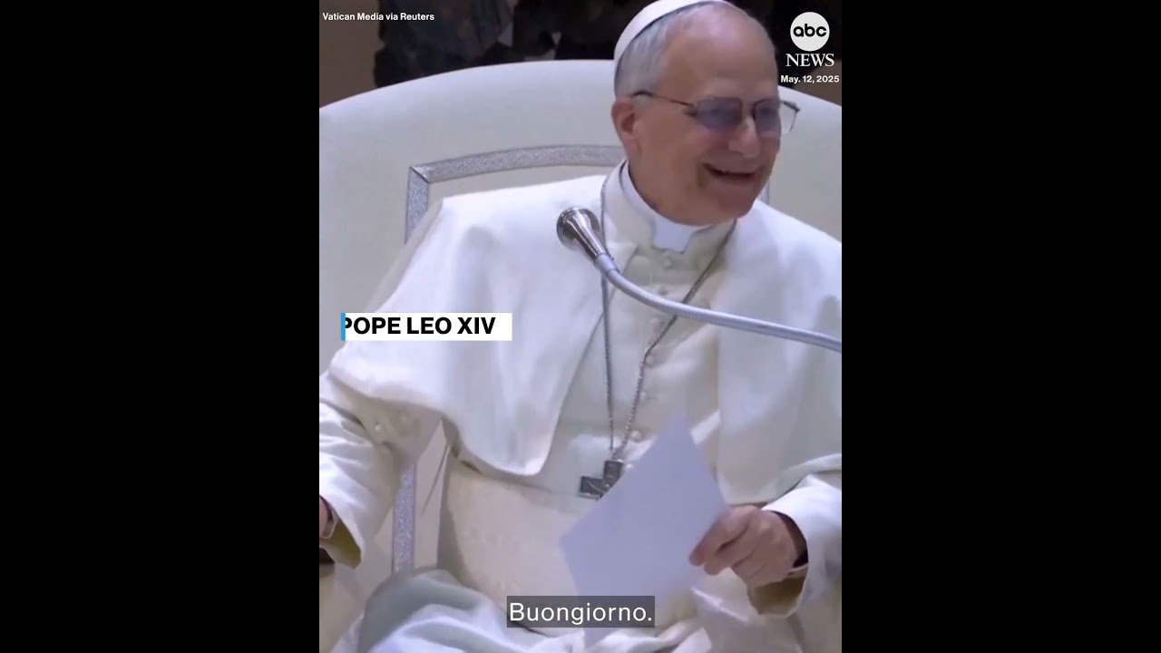 Pope Leo jokes about reporters' applause at start of first audience #news #popeleoxiv