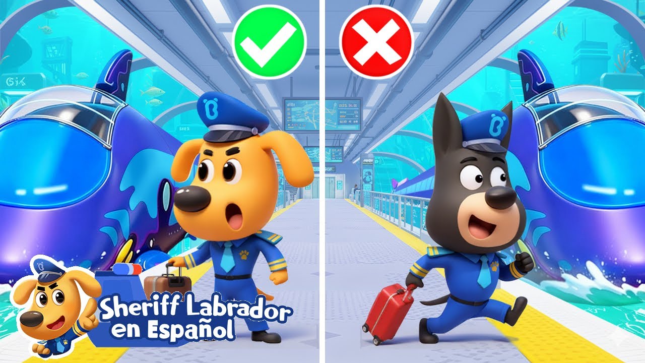 Tren Submarino 🚄 Dibujos Animados 🔍Sheriff Labrador en Español