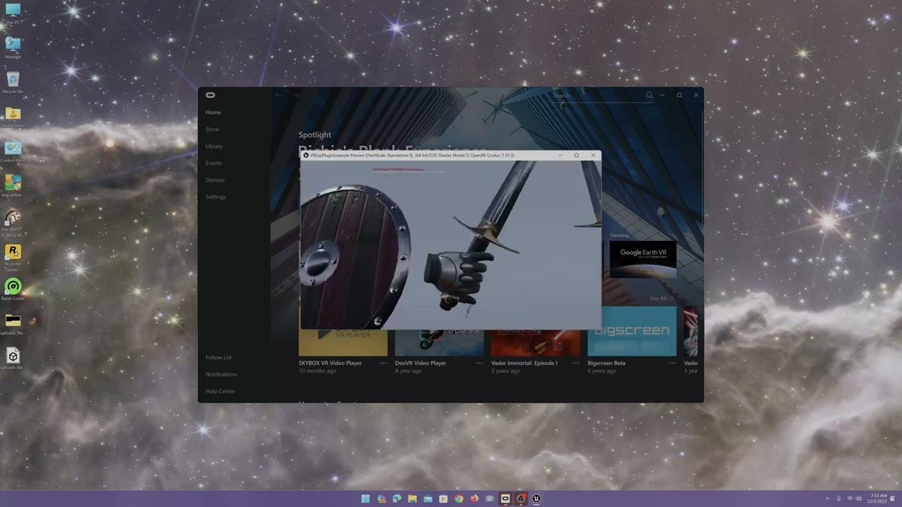 How to make a VR game using Unreal Engine 5 with VRE plugin. Part 5:  Stabbing weapons