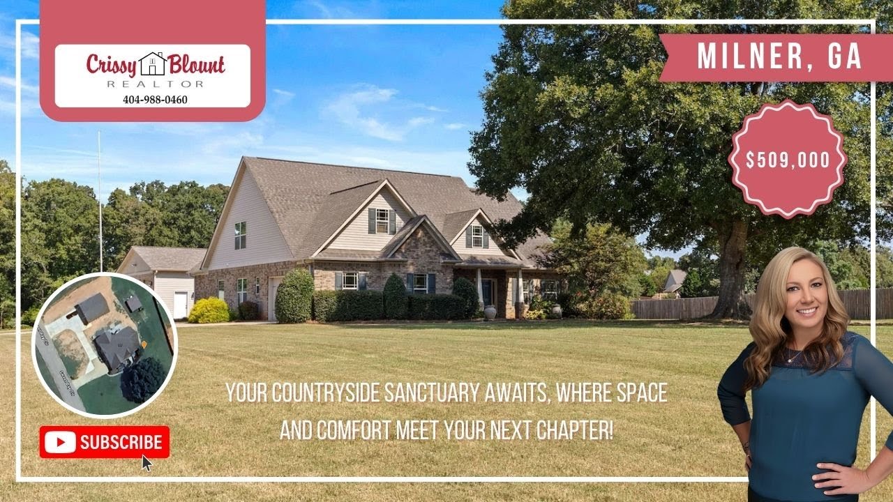MILNER GA Home for Sale | 1 Acre Lot & Massive Detached Garage | Full Tour