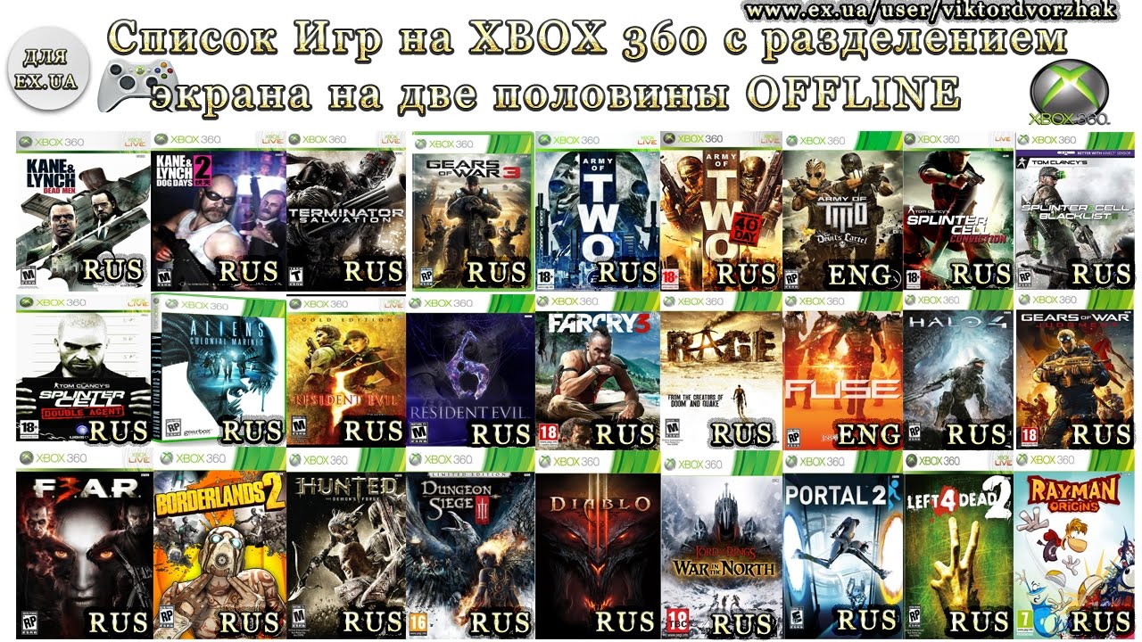 Игры для двоих на Xbox 360