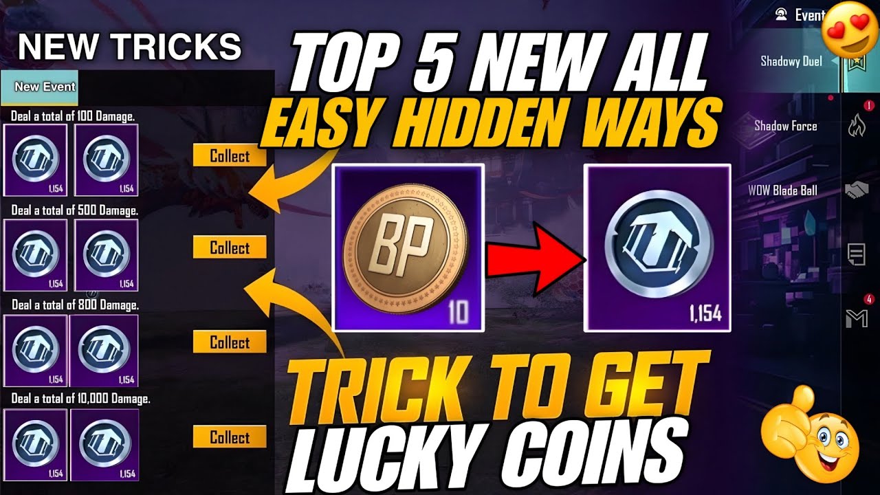 Top 5 Free Ways To Get Unlimited Lucky Coins | New Tricks To Get Lucky Coins In Pubg Bgmi