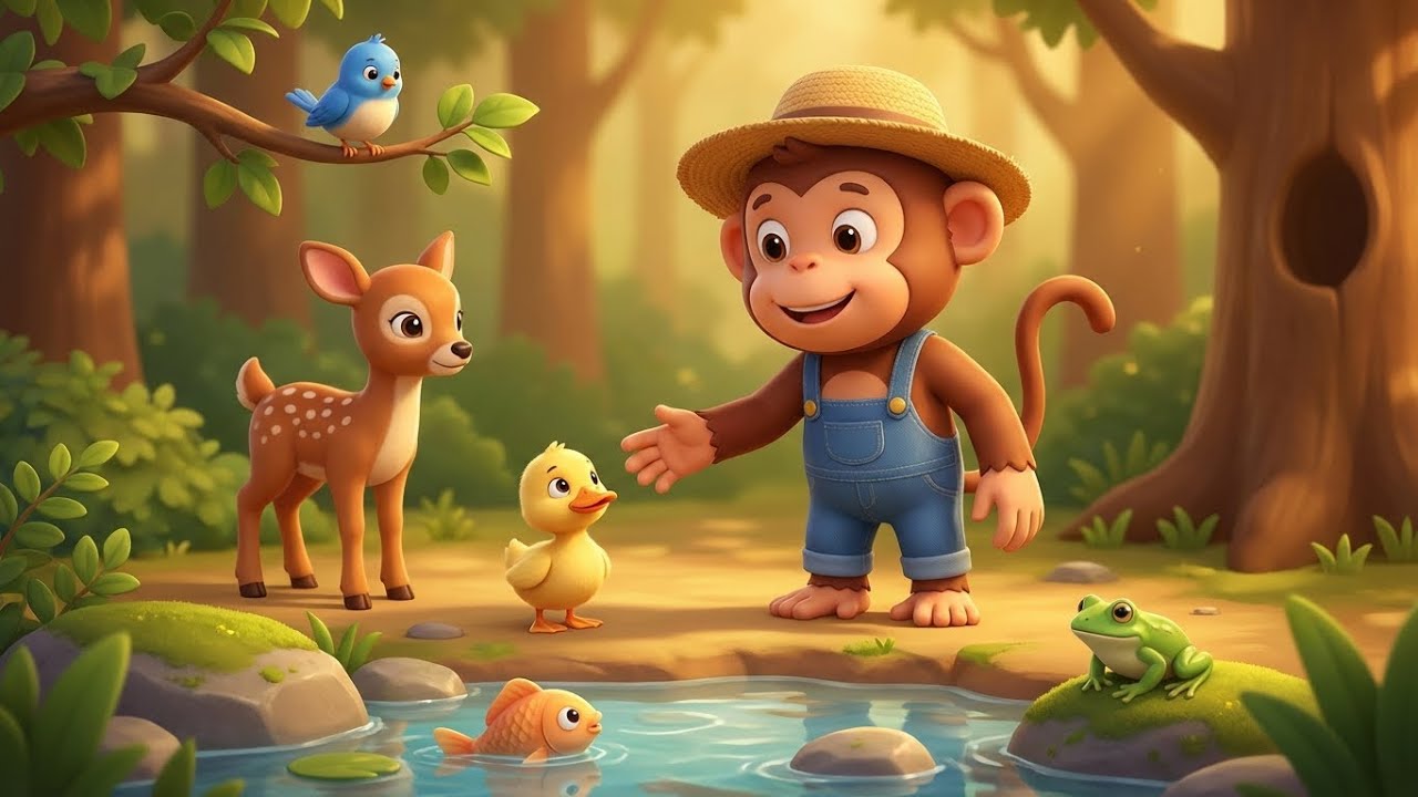 Monkey Helps a Cold Duckling on a Rainy Day 🦆🌧️ | Kind and Gentle Animal Stories for Kids