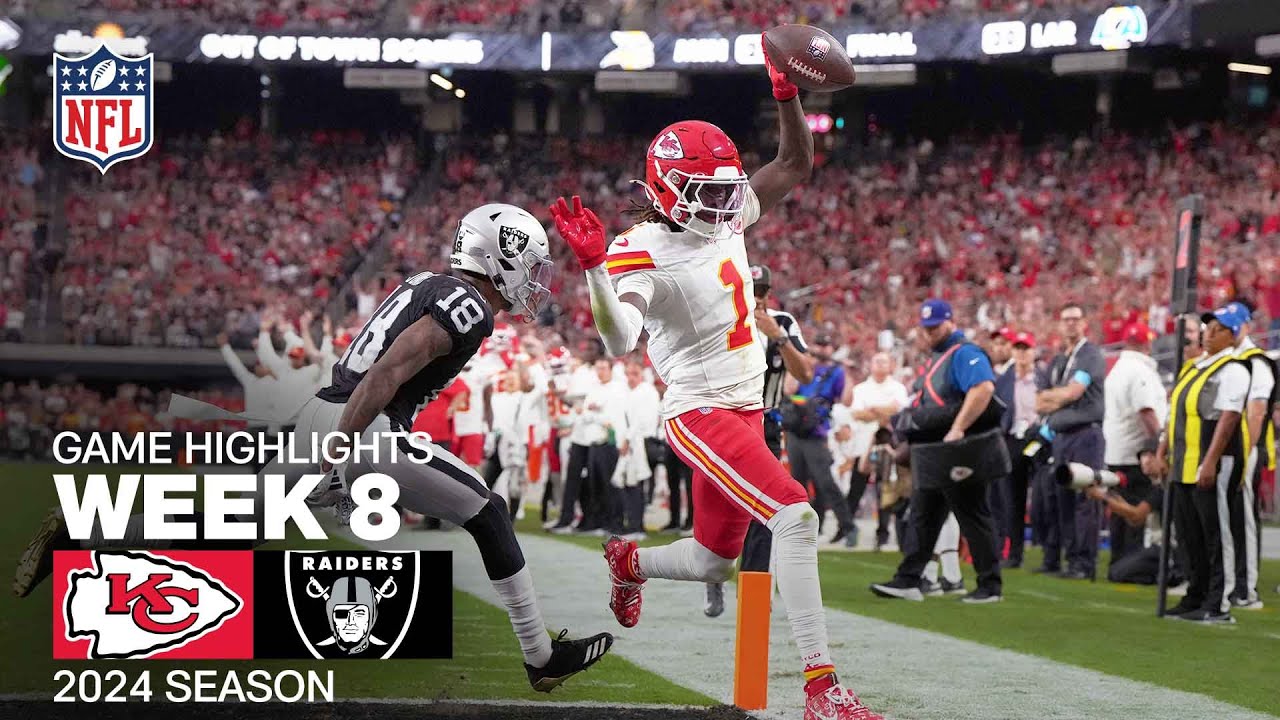 Kansas City Chiefs vs. Las Vegas Raiders | 2024 Week 8 Game Highlights