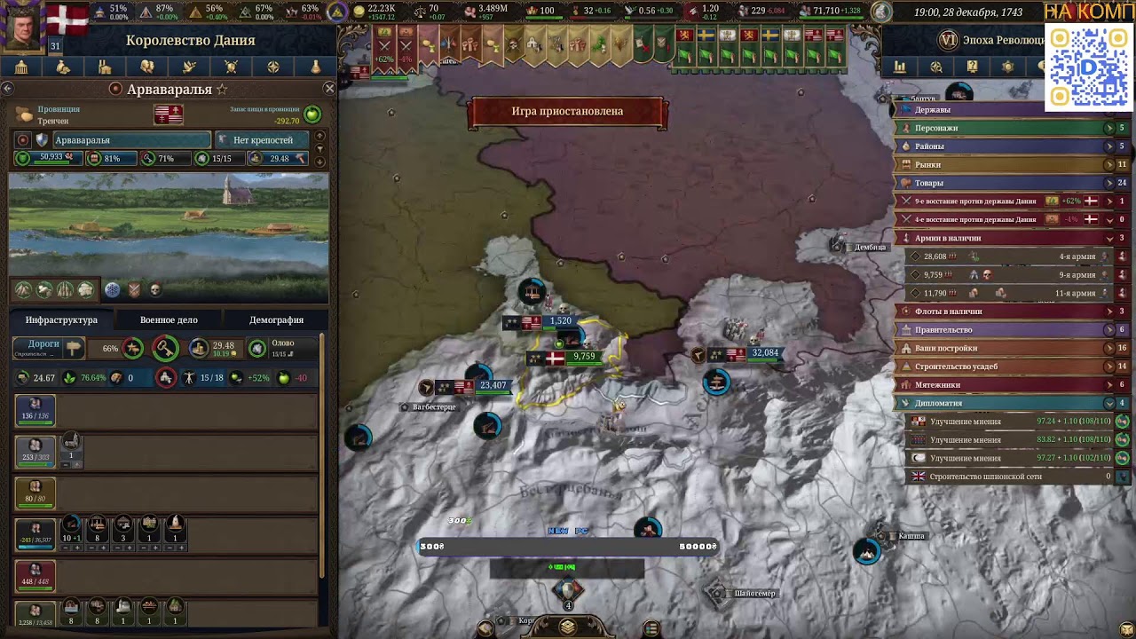 Europa Universalis V - ЭПОХА РЕВОЛЮЦИЙ 2| ДАНИЯ #24