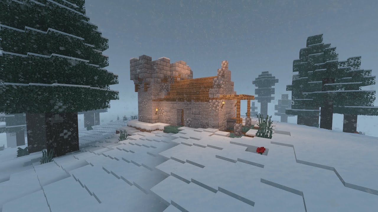 house in the snow | relaxing minecraft music
