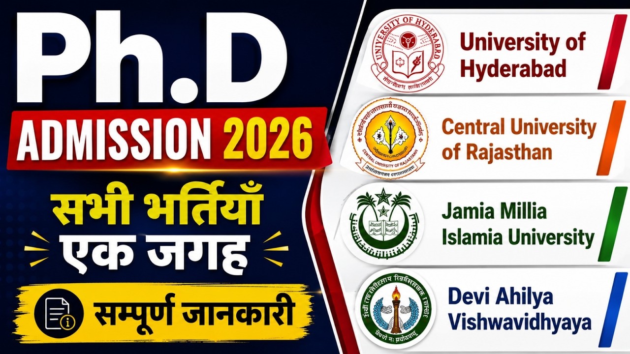 Ph.D Admission 2026 Notification | Central Universities Ph.D Application Form | UGC NET June 2026