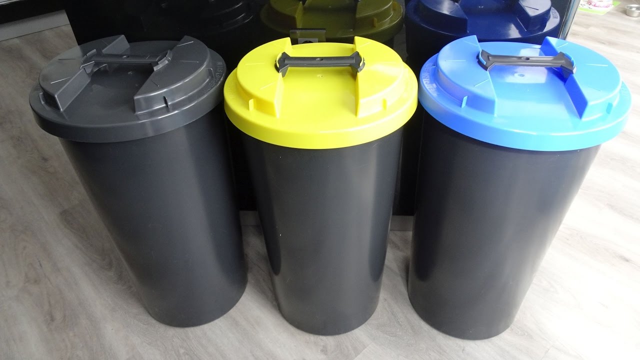 KUEFA 60 LITER MÜLLEIMER / MÜLLSACKSTÄNDER IN GELB, GRAU, BLAU UND HELLGRÜN