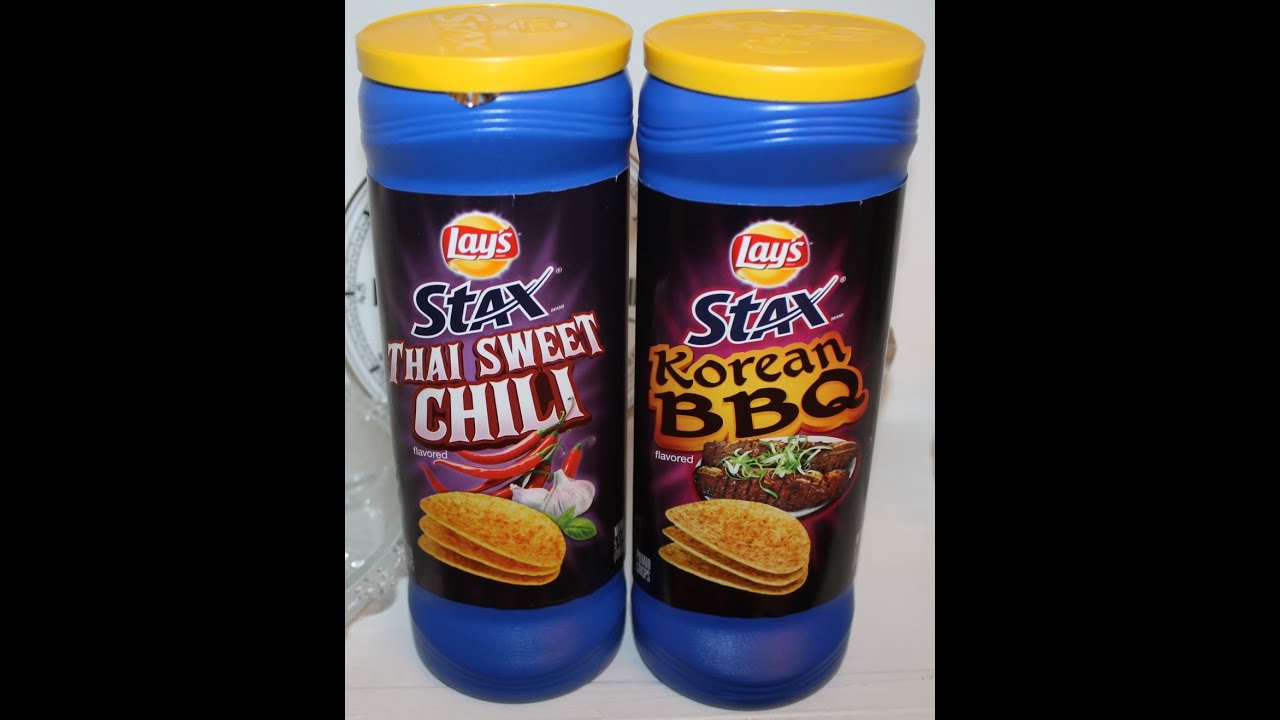 Lay's Stax Taste Test #4 Food Review Thai Sweet Chili & Korean BBQ