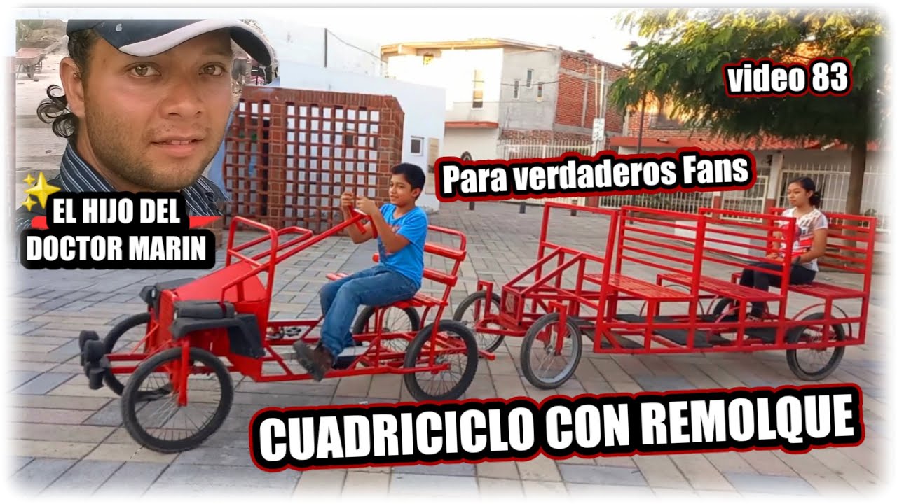CUADRICICLO CON REMOLQUE 🏆🏁 CUATRICICLO A PEDALES 💥 BICICARROS 🚘