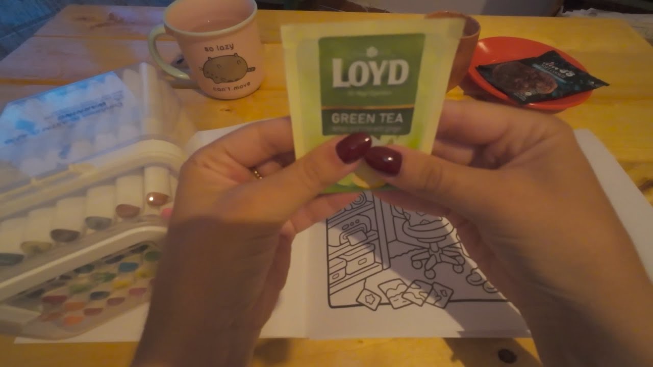 ✨ Cozy Autumn ASMR Night With Me | Coloring, Hot Tea & Soft Biscuit| ~1 Hour ✨