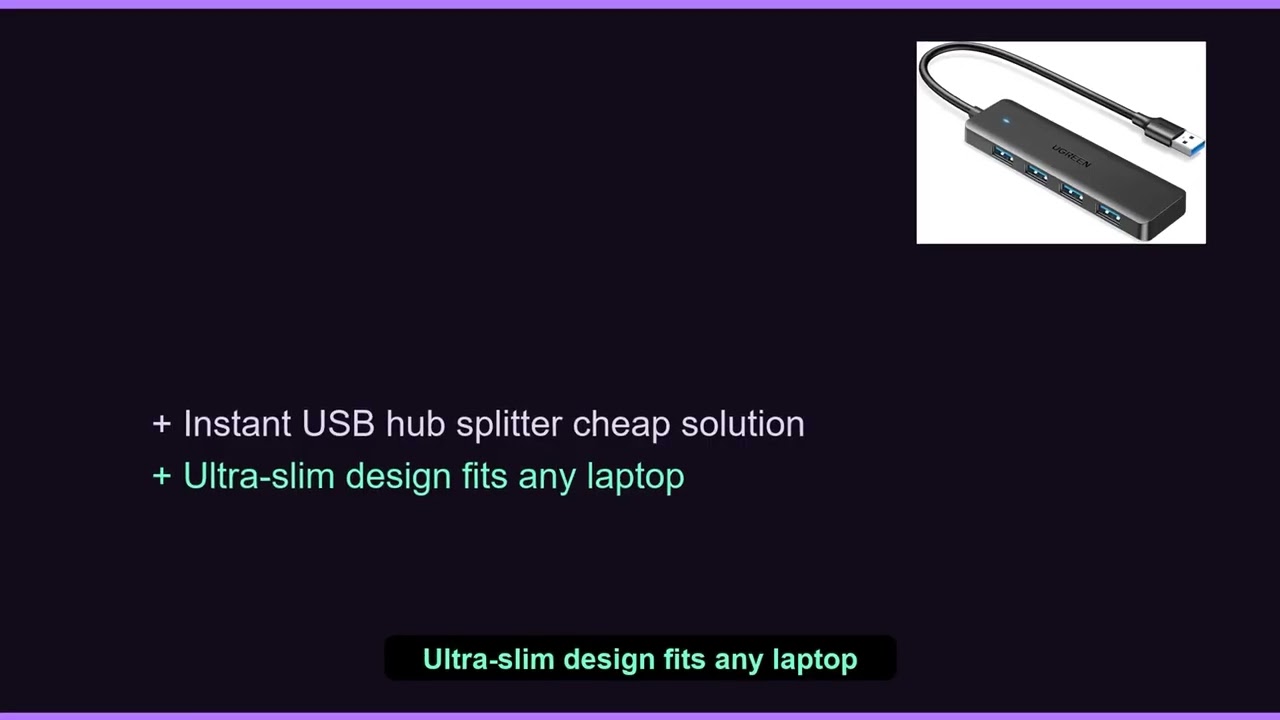 USB Hub Splitter Cheap 4 Port Ultra Slim Expander