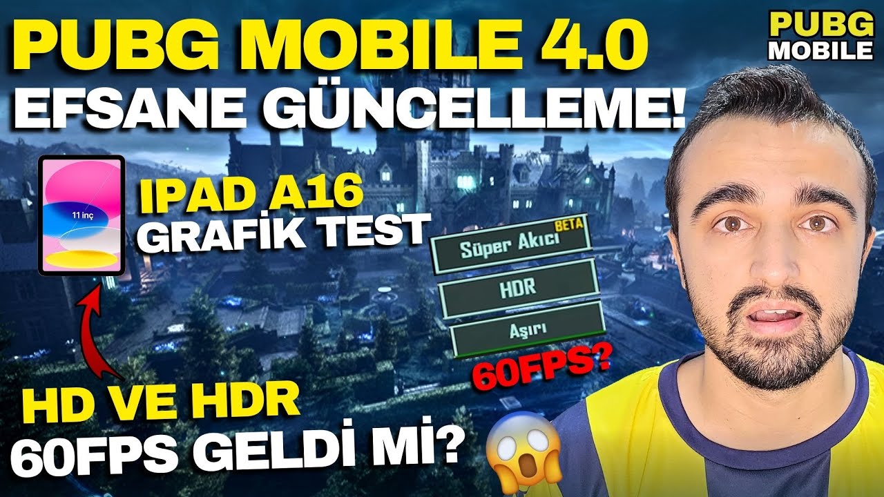 4.0 NEW UPDATE😱IPAD 11 (A16) PUBG MOBILE HD & HDR 60FPS GRAFİK TESTİ! SÜPER AKICI NASIL?