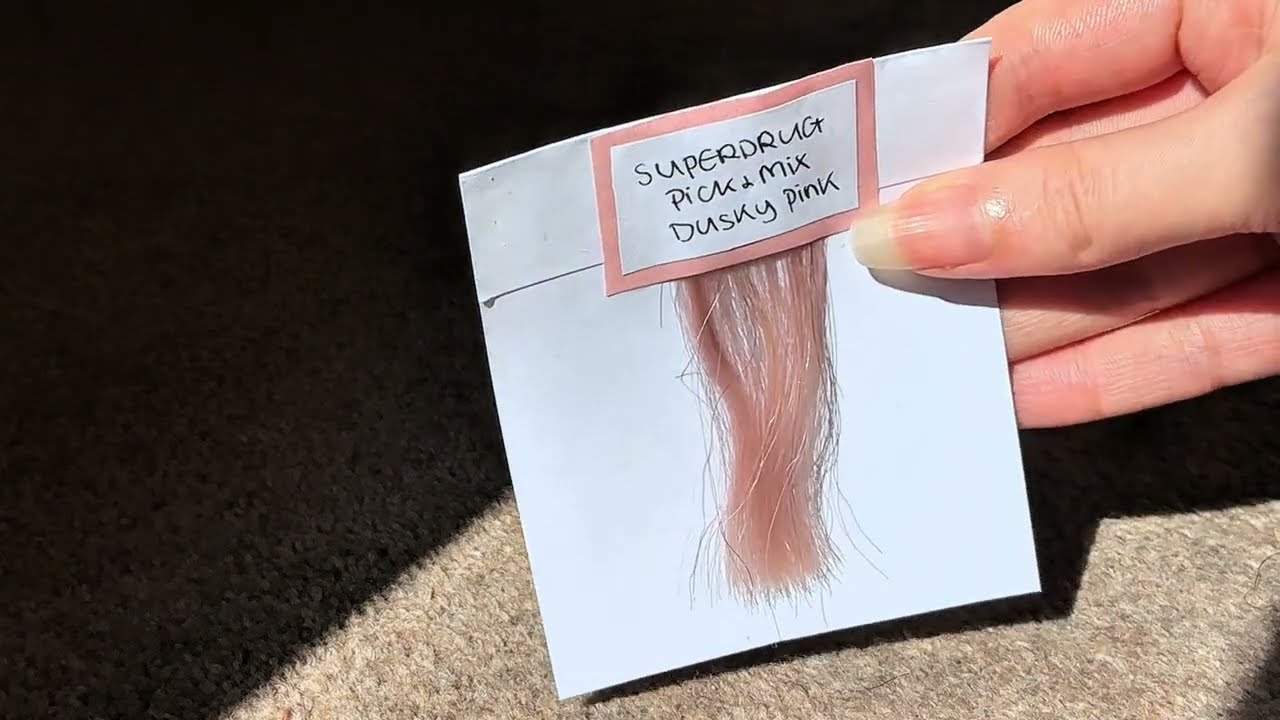 Superdrug Pick & Mix Dusky Pink Hair Dye Swatching on #613 Lightest Bleach Blonde