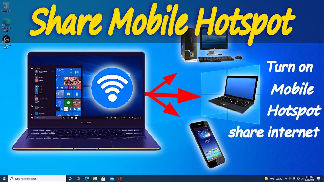 How to share Mobile Hotspot from Computer or Laptop to another device