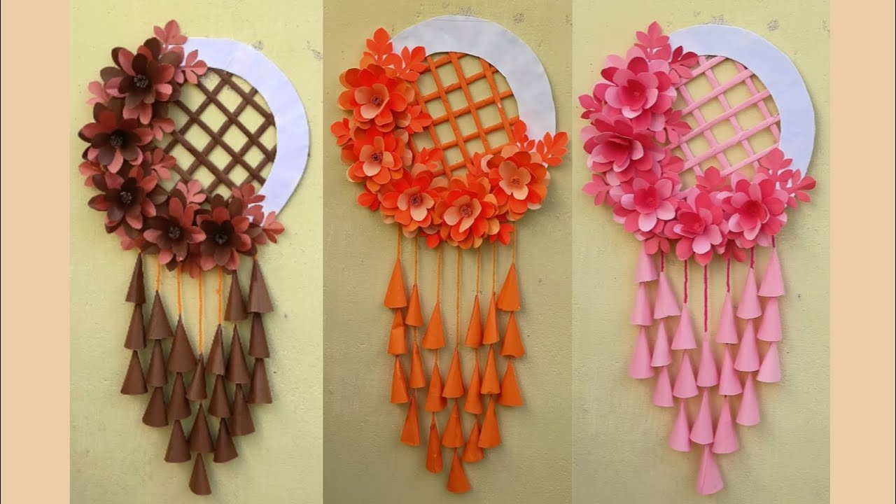 Beautiful Flower Wall Hanging| Paper Flower| Diy| Paper Flower Wall Hanging| Wall Hanging ideas|