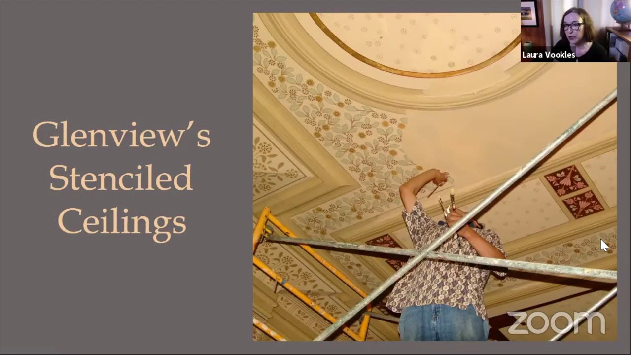 Curator Tour from Home: Glenview’s Stenciled Ceilings