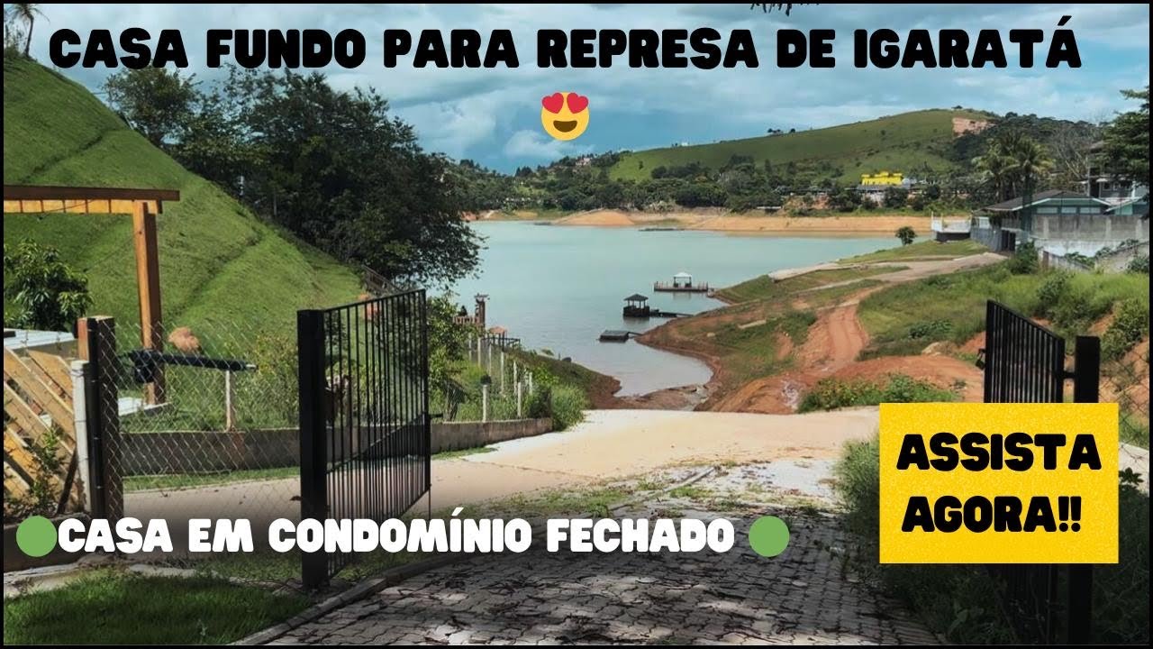 UM PARAISO FUNDO PARA REPRESA 1.500 m2  5 SUÍTES PISCINA PRAÇA DO FOGO🔥 JETSKI  BARCO