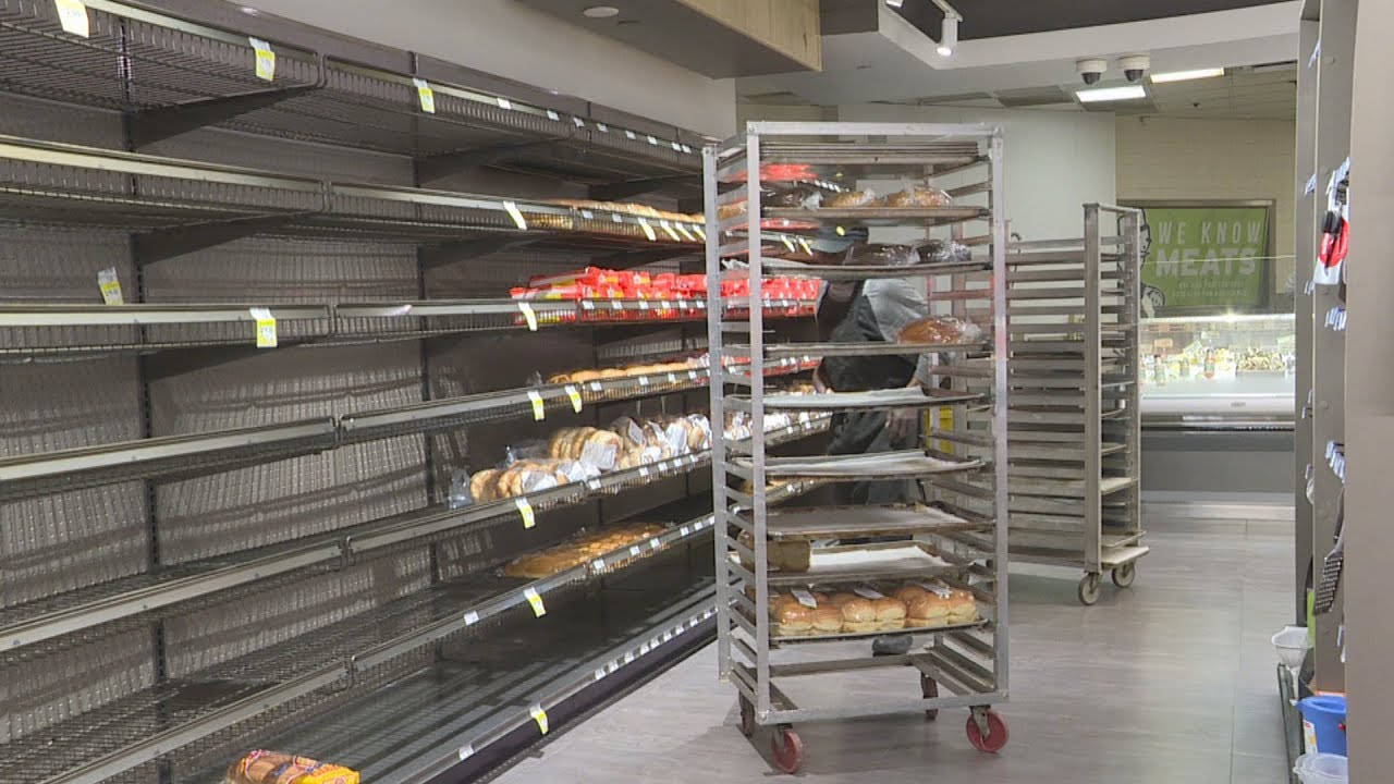 Empty shelves at grocery stores in Indianapolis