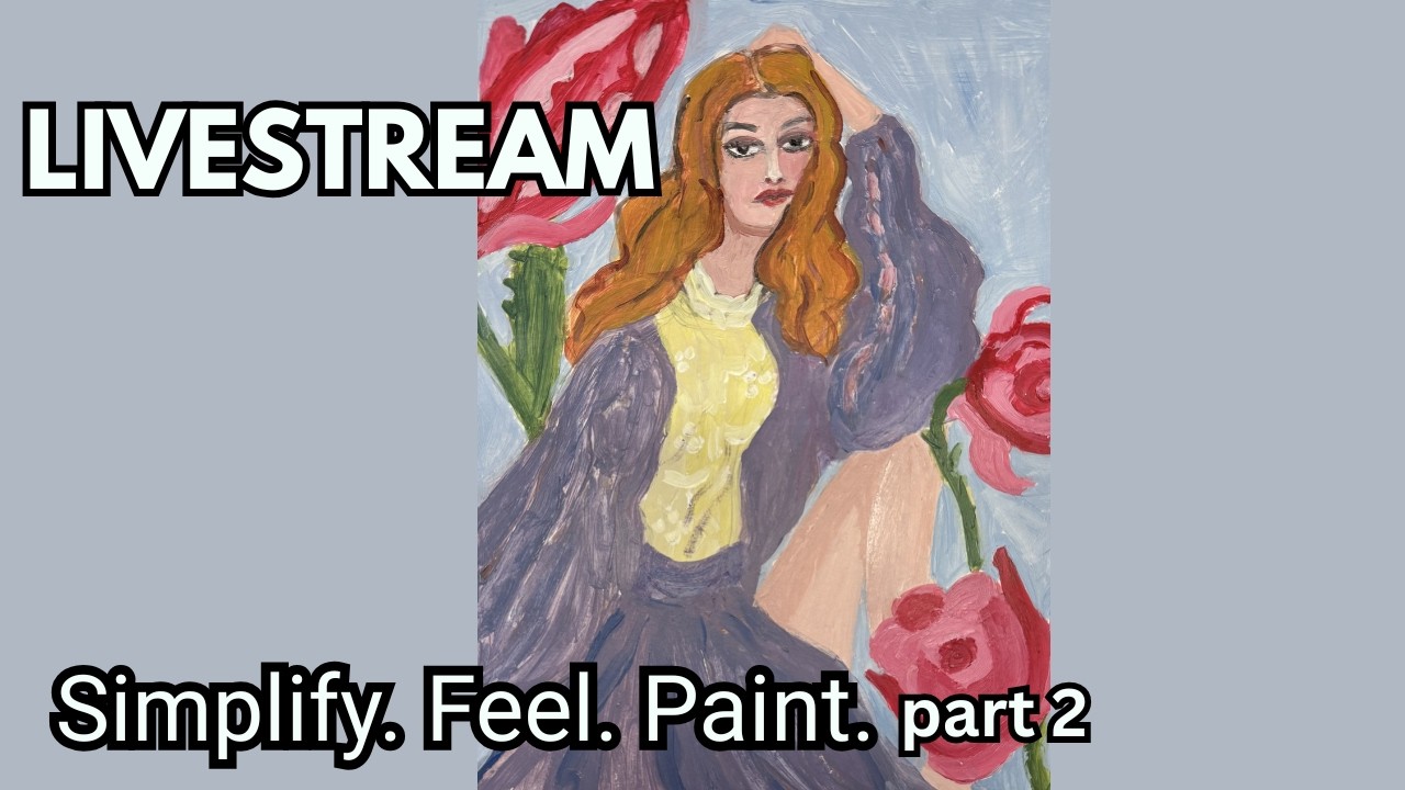 Flattened Portrait of a Woman with Pattern  (part 2) | Live Studio Jam