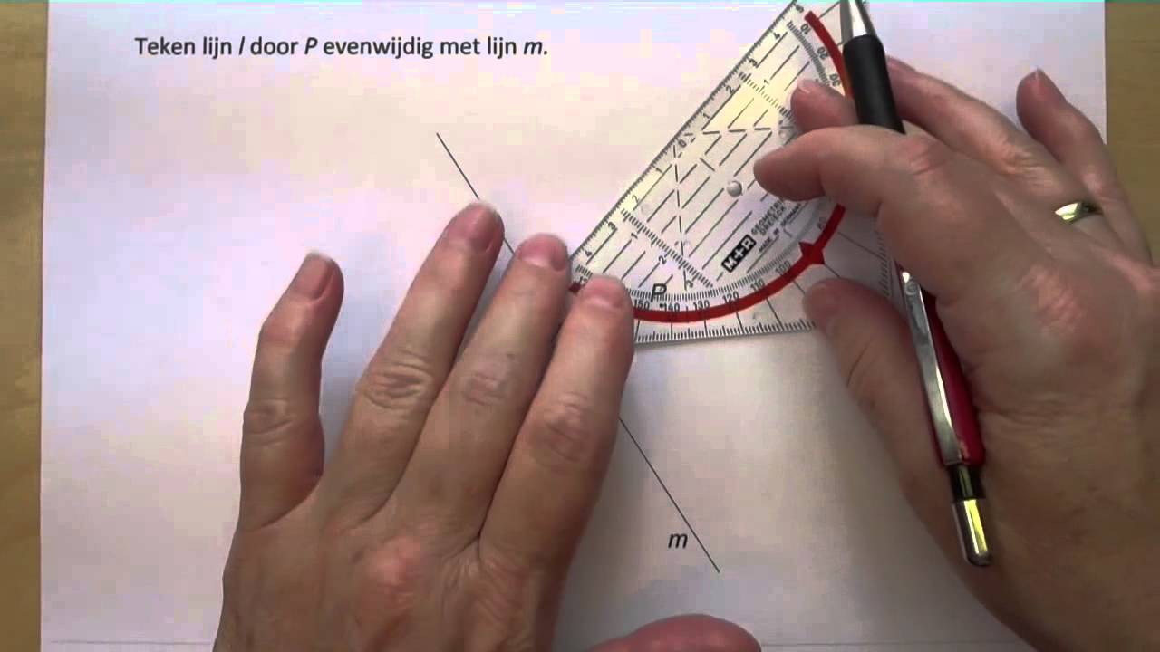 Evenwijdige lijnen tekenen met je geodriehoek