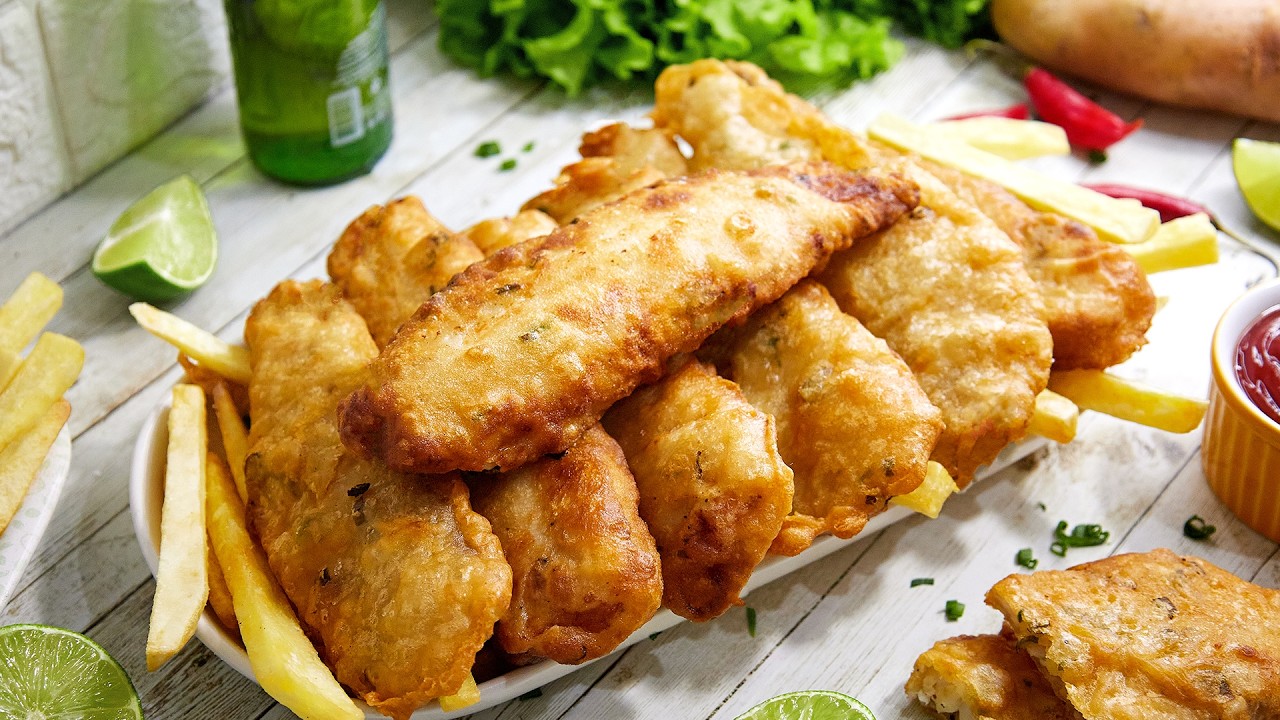 VOCÊ NUNCA COMEU PEIXE EMPANADO COM FRITAS FEITO ASSIM, SEQUINHO E CROCANTE - FISH AND CHIPS
